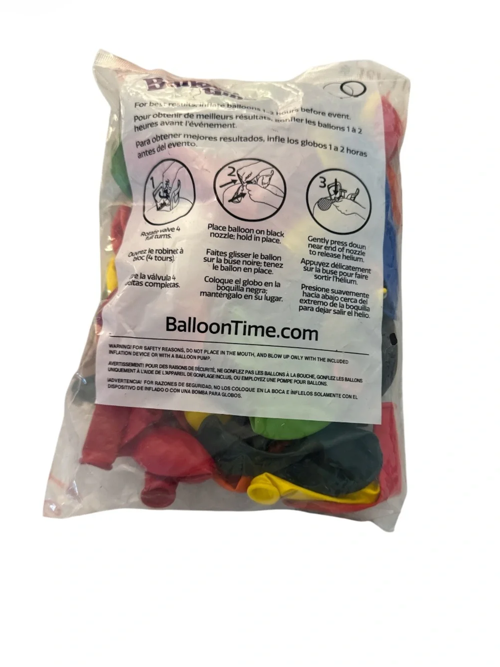 NEW BalloonTime Assorted Color Party Balloons - 25 Pack